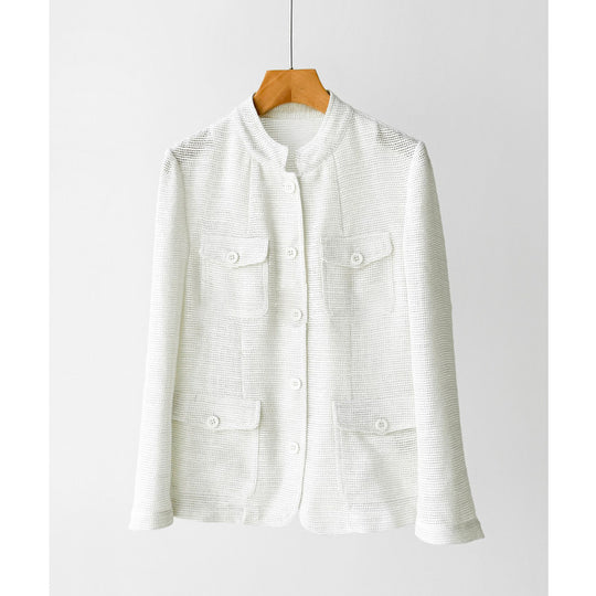 Damen Modische Boucléjacke mit praktischen Taschen Shop Nory