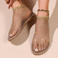 Damen transparente Ballerinas aus Netzmaterial Shopnory