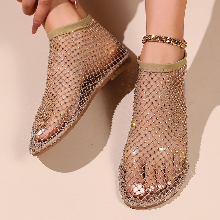 Damen transparente Ballerinas aus Netzmaterial Shopnory