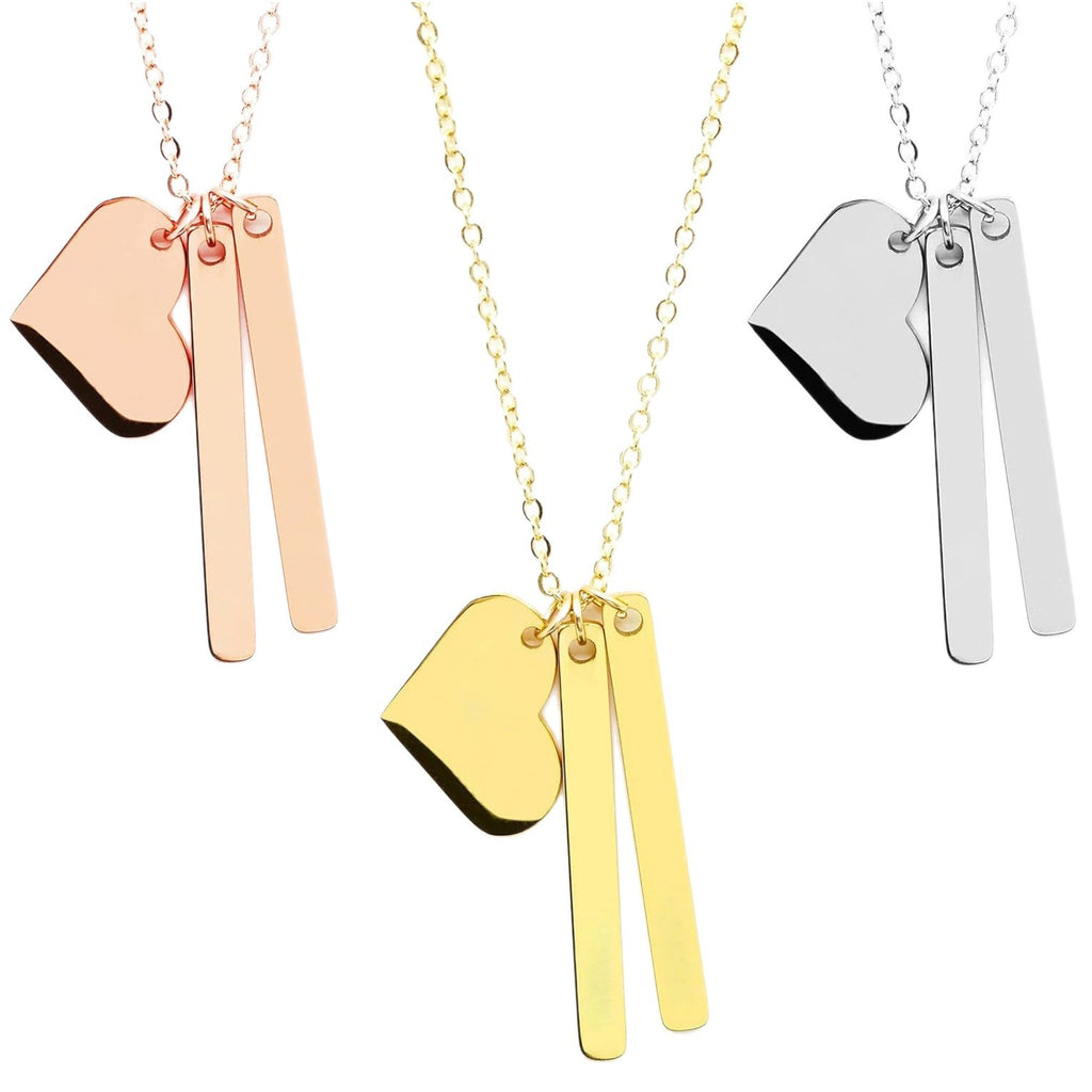 Damen Halskette mit personalisierbarem Herz- und Anhänger-Set Shop Nory
