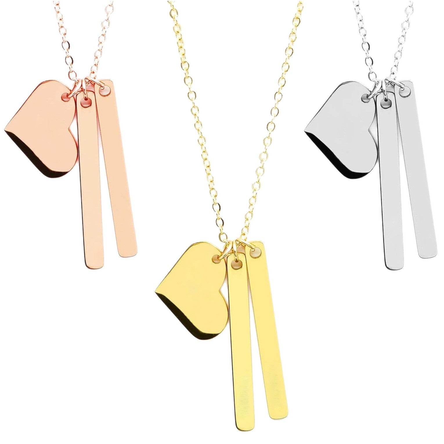 Damen Halskette mit personalisierbarem Herz- und Anhänger-Set Shop Nory