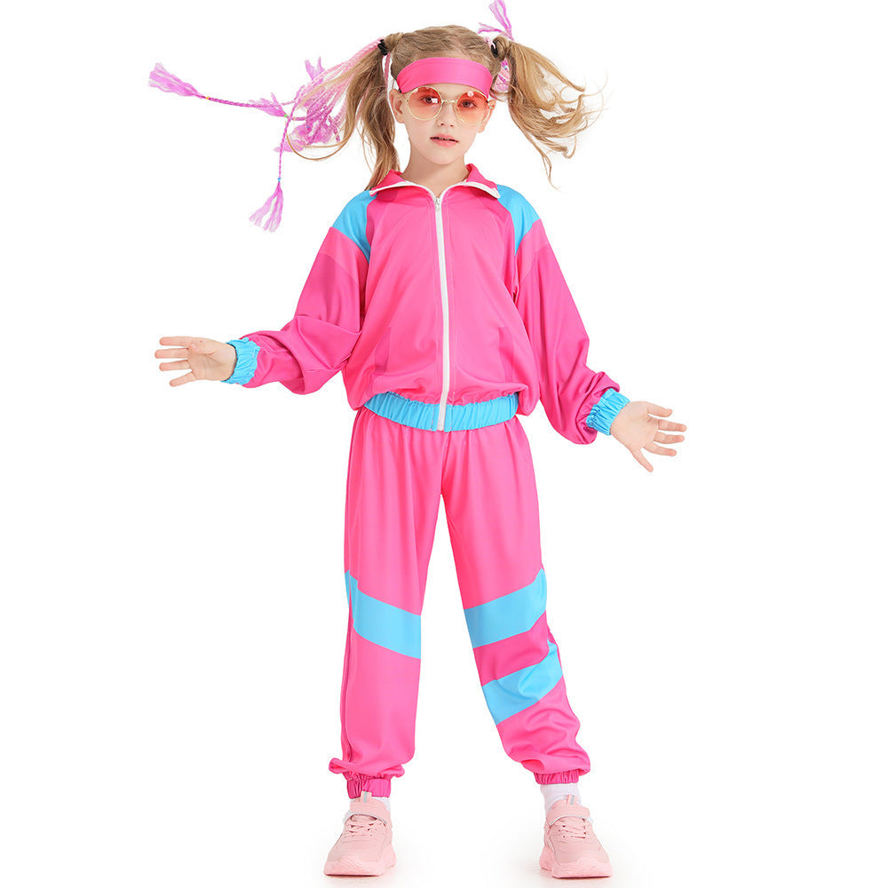 Mädchen Sportanzug mit bunten Akzenten und elastischen Details Shop Nory