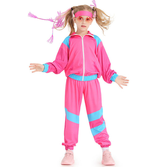 Mädchen Sportanzug mit bunten Akzenten und elastischen Details Shop Nory