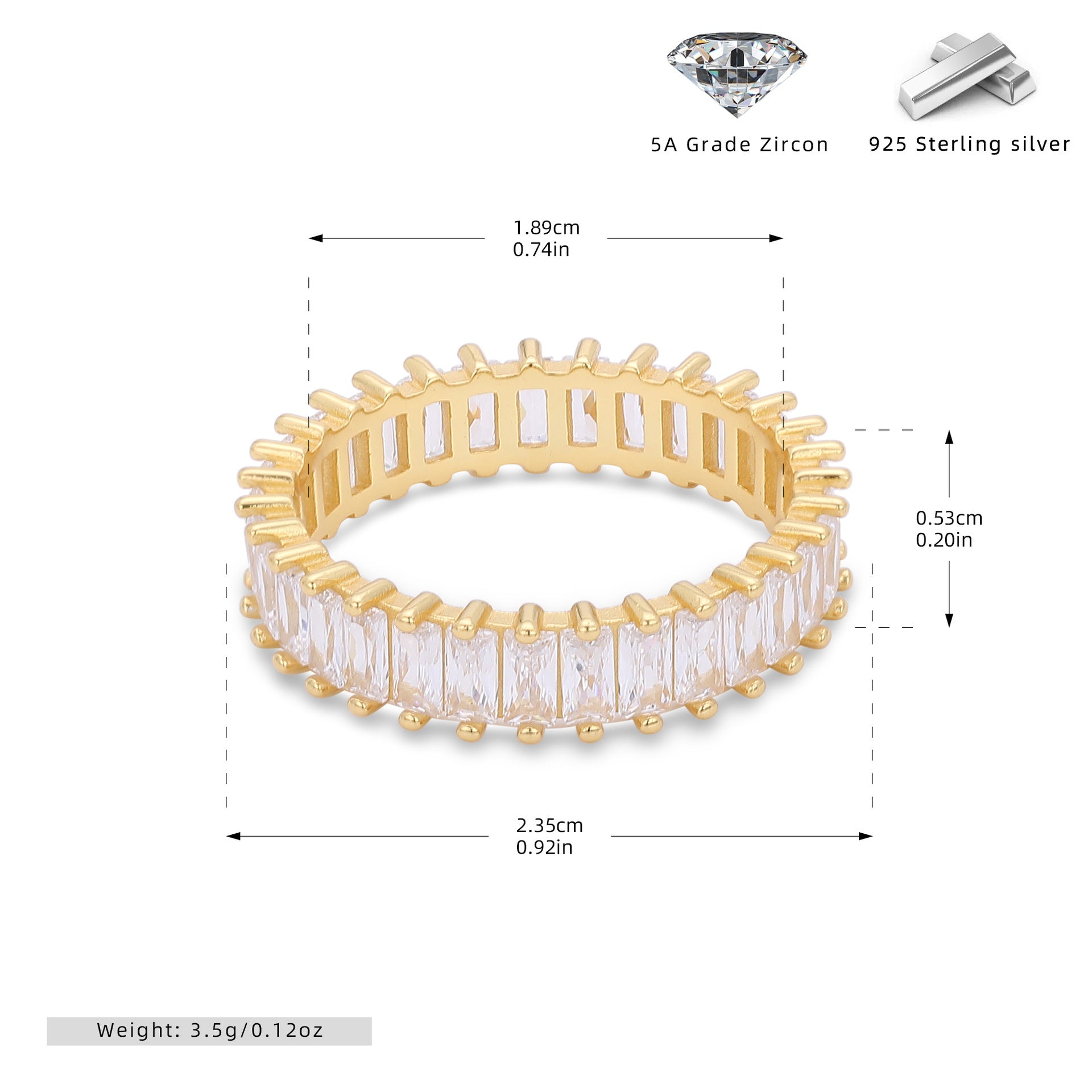 Damen Ring mit luxuriösem Zirkonbesatz aus hochwertigem 925 Sterling Silber Shop Nory