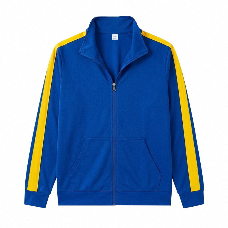 Herren Athletische Trainingsjacke mit durchgehendem Reißverschluss und kontrastierter Schulterstreifen Shop Nory