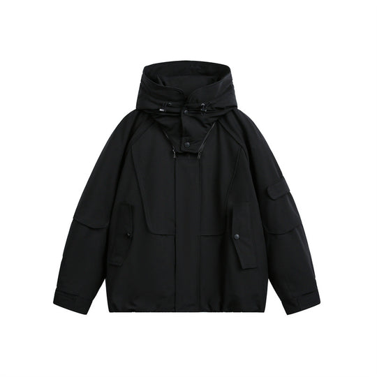 Herren technische Outdoorjacke mit verstellbarer Kapuze und Utility-Taschen Shop Nory