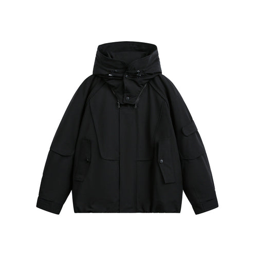 Herren technische Outdoorjacke mit verstellbarer Kapuze und Utility-Taschen Shop Nory