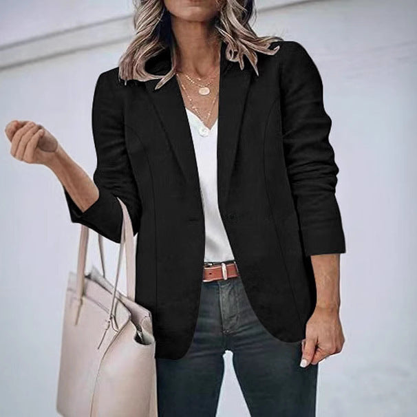 Damen Taillierter Blazer mit geschliffenem Revers, leichter Schulterpolsterung und Ein-Knopf-Verschluss Shop Nory