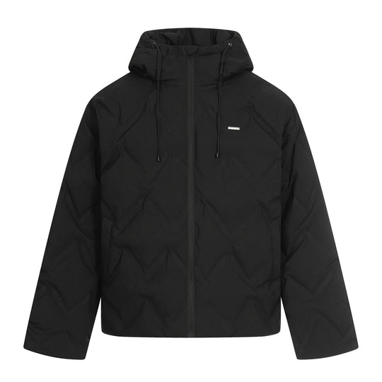 Damen Kurz geschnittene wattierte Kapuzenjacke mit reflektierender Chevron-Steppung Shop Nory