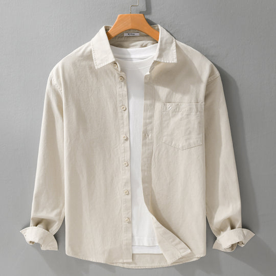 Herren Hemdjacke-Overshirt aus softem Baumwoll-Twill im Layering-Look mit aufgesetzter Brusttasche Shop Nory