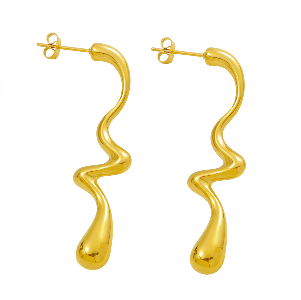 Damen moderne und geschwungene Ohrstecker Shop Nory