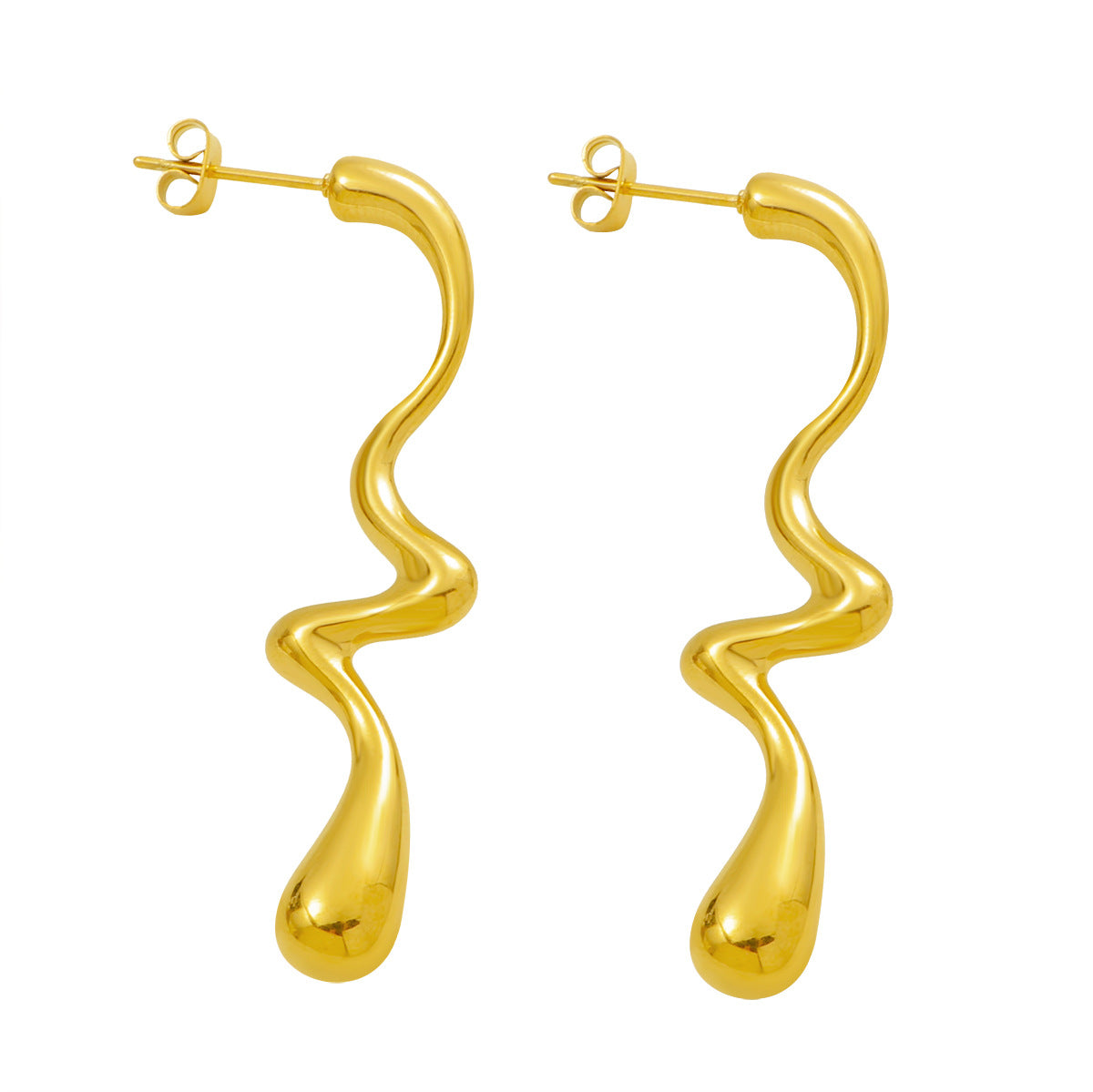 Damen moderne und geschwungene Ohrstecker Shop Nory