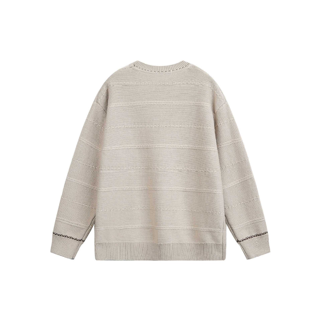 Damen Oversize-Strickpullover mit Strukturstreifen und Rundhalsausschnitt Shop Nory