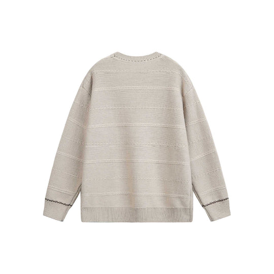 Damen Oversize-Strickpullover mit Strukturstreifen und Rundhalsausschnitt Shop Nory