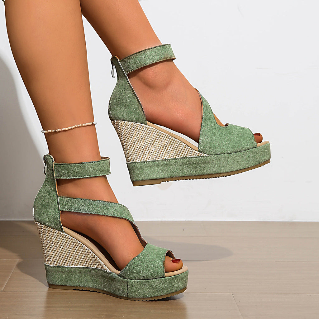 Damen Wedge-Sandalen mit flexiblem Riemendesign und bequemer Sohle