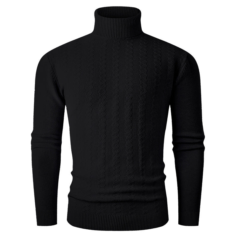 Herren Rollkragenpullover aus Feinstrick mit Zopfmuster und schmaler Silhouette Shop Nory