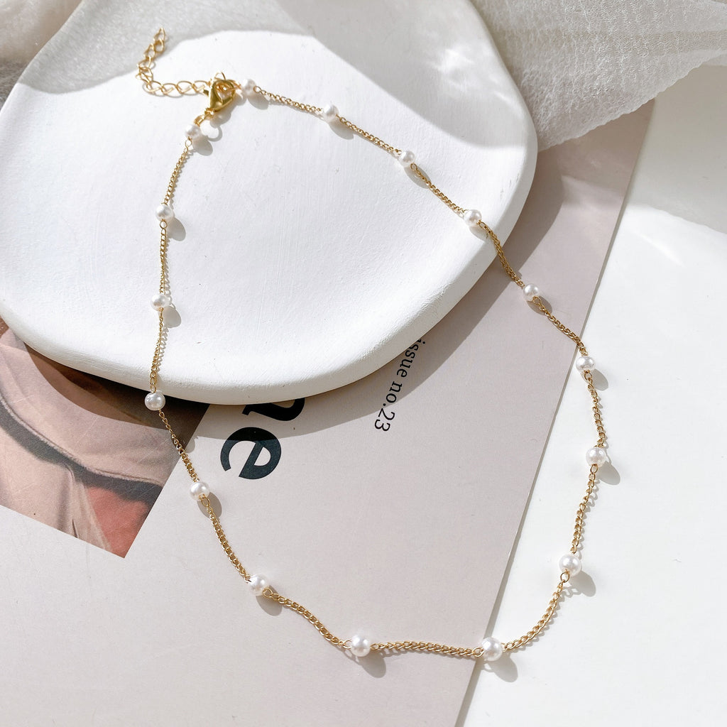 Damen Schmuckhalskette mit herzförmigen Perlen Shop Nory