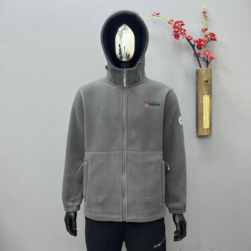 Herren Fleece-Kapuzenjacke mit windabweisender Oberfläche und Reißverschlusstaschen Shop Nory