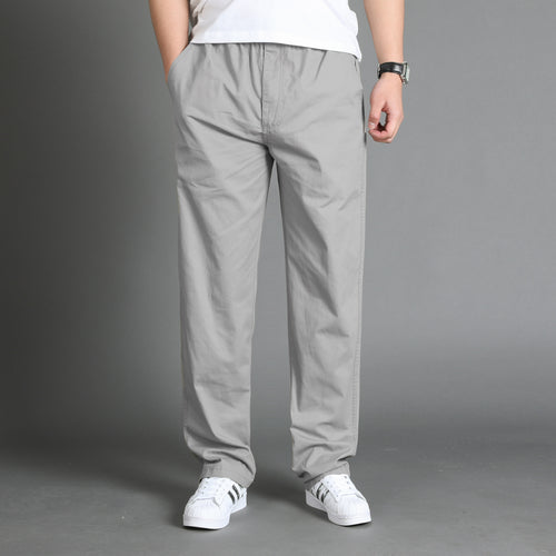 Herren Lässige Canvas-Chinohose mit elastischem Tunnelzugbund, aufgesetzten Taschen & geradem Bein Shop Nory