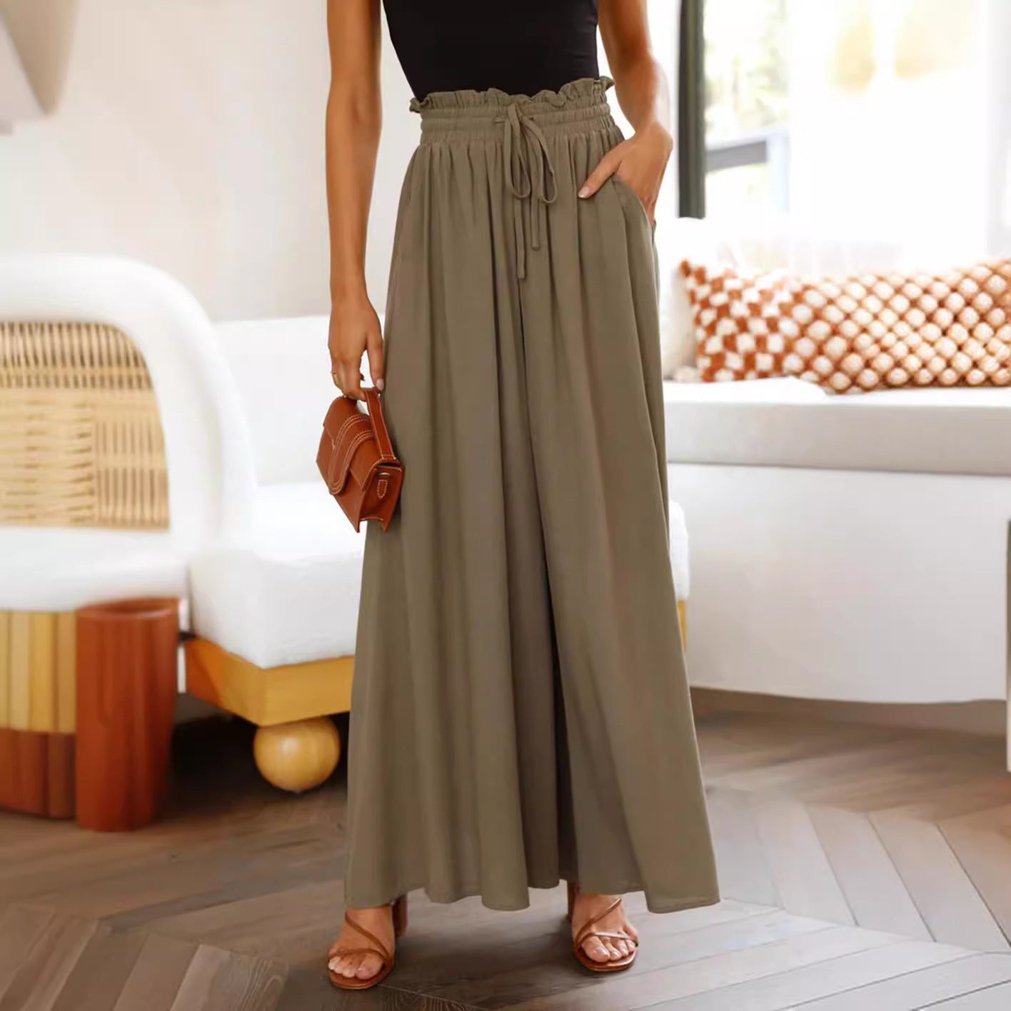 Maxi-Rock im Boho-Stil für Damen mit Kordelzugbund