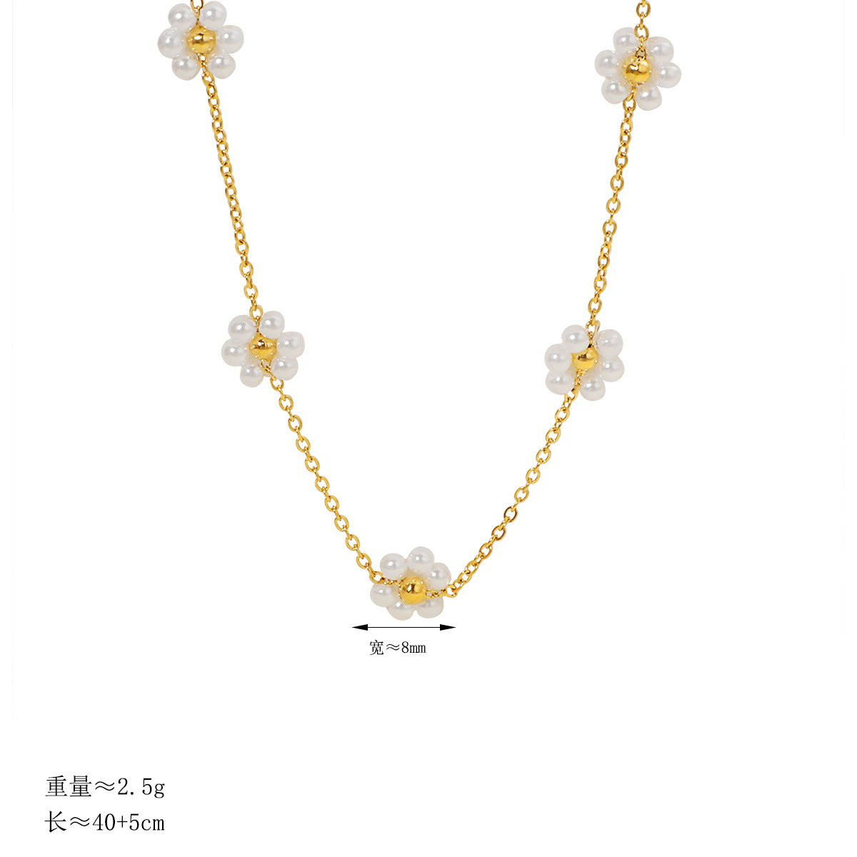 Damen elegante Halskette mit floralem Perlen-Design Shop Nory