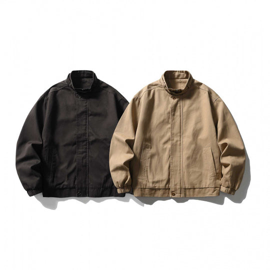 Herren Kurzblouson im minimalistischen Worker‑Look aus schwerer Canvas mit Stehkragen Shop Nory