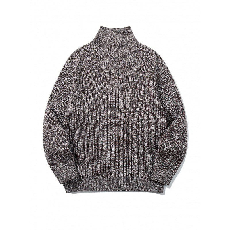 Unisex Grobgestrickter Halfzip-Pullover mit Stehkragen und markanter Rippenstruktur Shop Nory