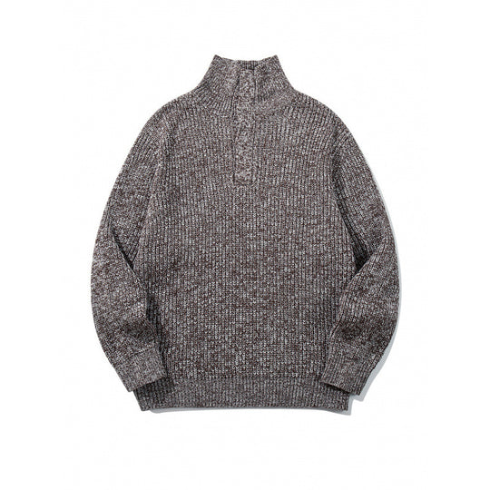 Unisex Grobgestrickter Halfzip-Pullover mit Stehkragen und markanter Rippenstruktur Shop Nory