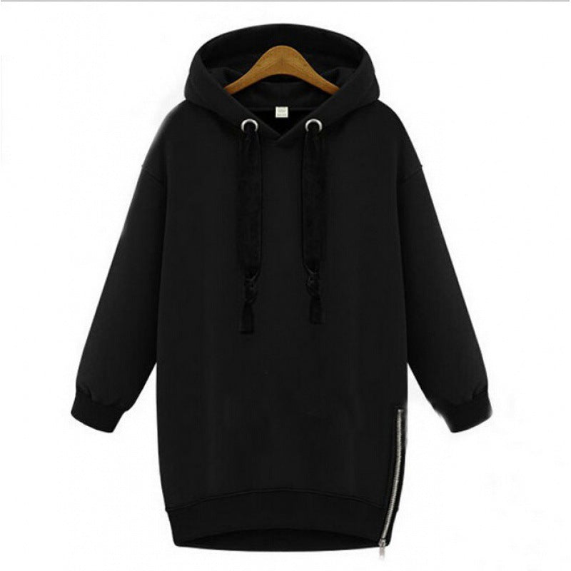 Damen Oversize Kapuzenpullover mit seitlichem Reißverschluss Shop Nory