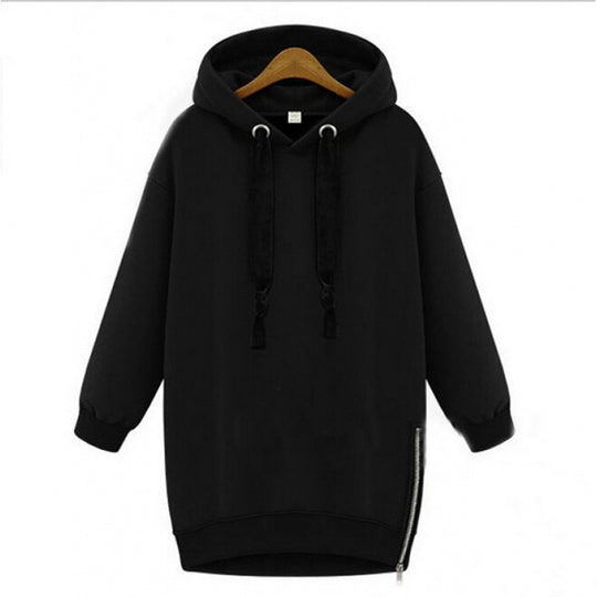 Damen Oversize Kapuzenpullover mit seitlichem Reißverschluss Shop Nory