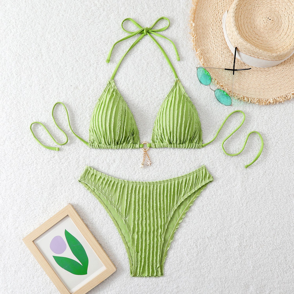 Damen Triangel-Bikini mit strukturiertem Design Shopnory