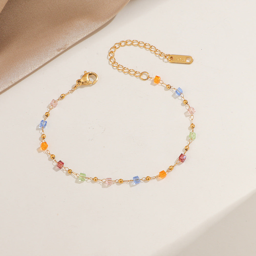 Frauen Bunte Perlen Charme Halskette Shop Nory