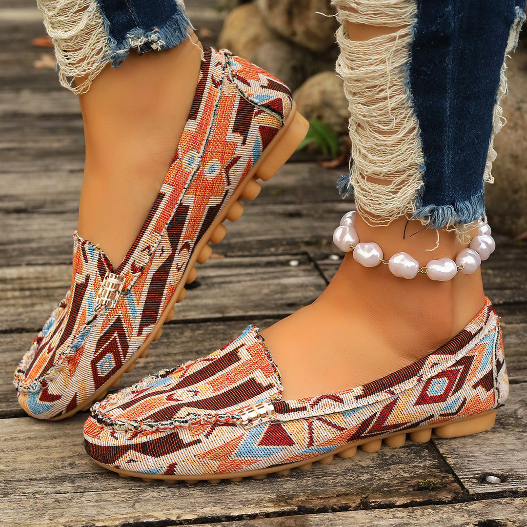 Damen Metallic Mokassin mit Noppenlaufsohle und Ziermetalldetail Shop Nory