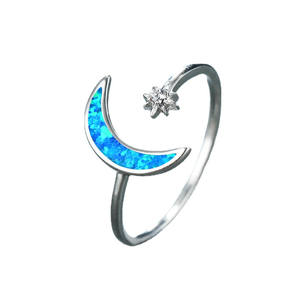 Damen Ring mit schimmerndem Monddesign und funkelnden Zirkonia Shop Nory