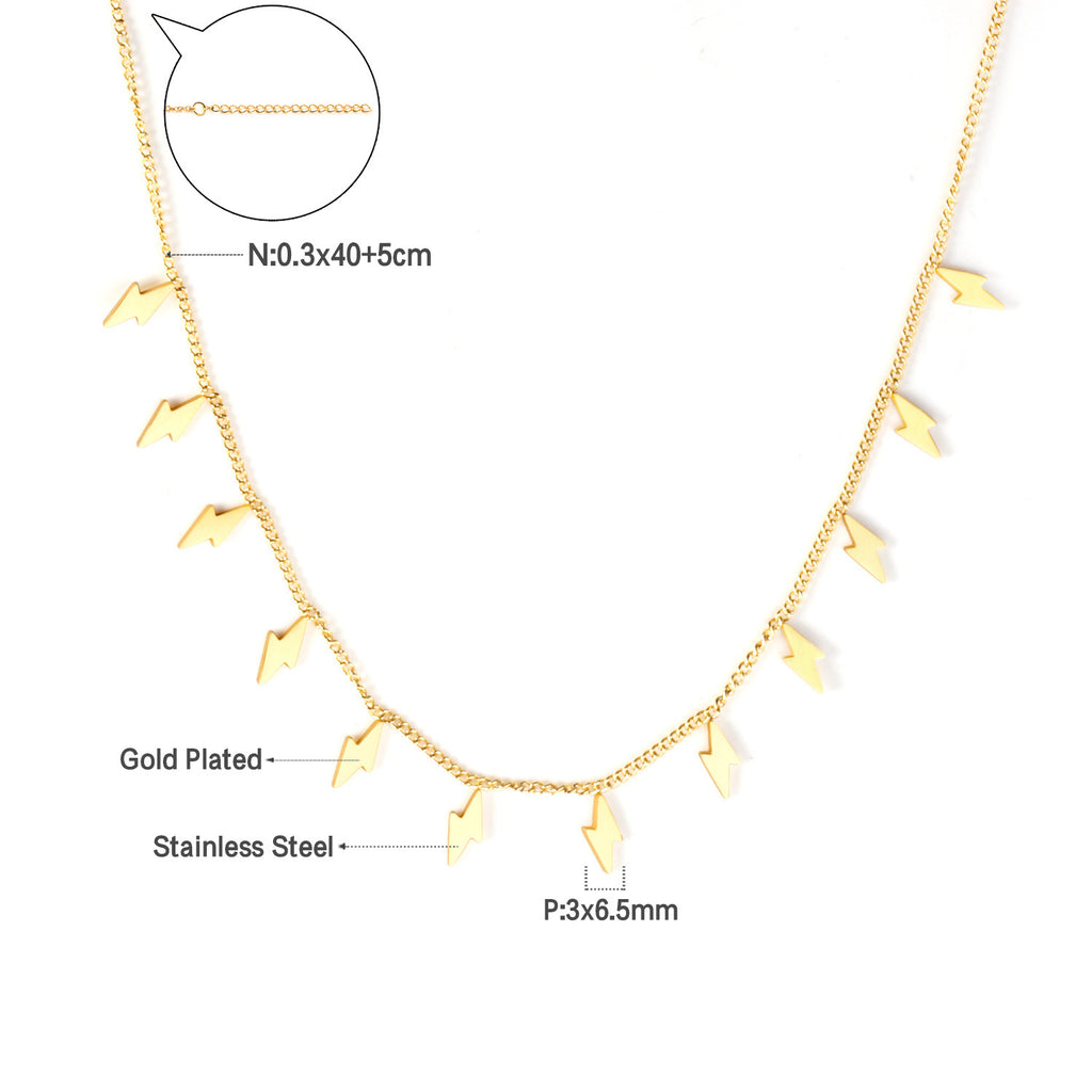 Damen elegante Goldplattierte Halskette mit geometrischen Anhängern Shop Nory