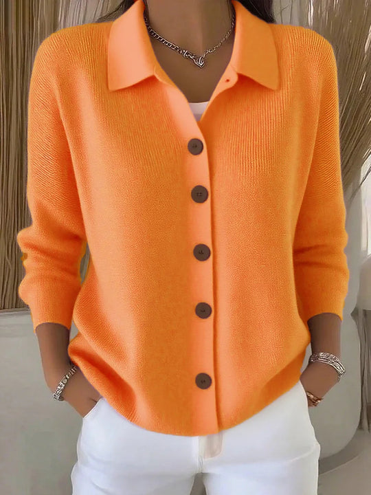 Damen nan Feinstrickjacke mit Hemdkragen und durchgehender Knopfleiste Shop Nory
