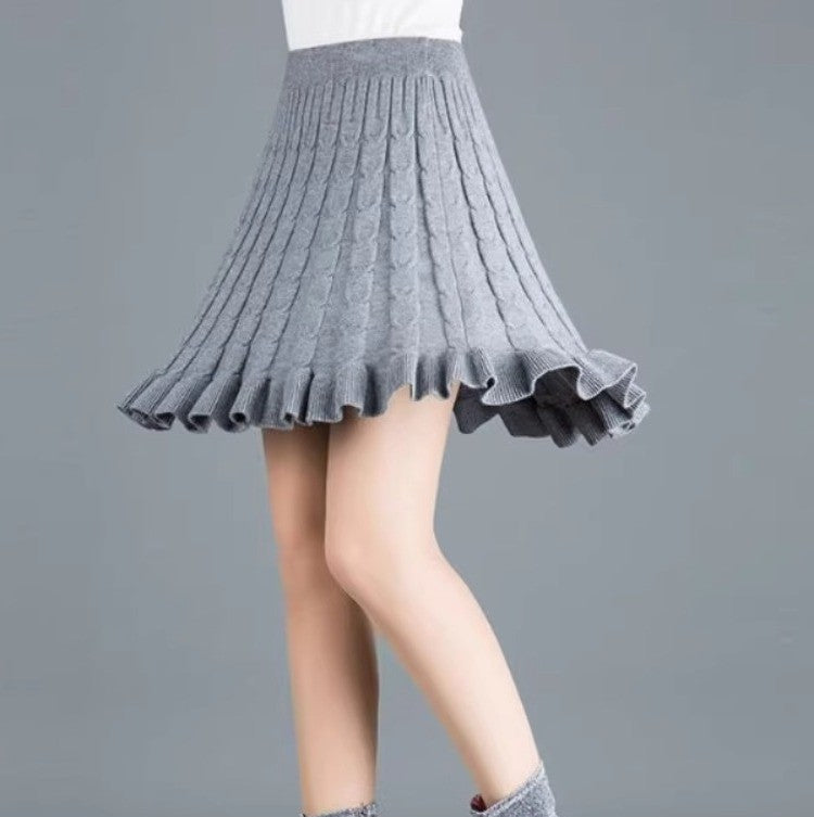 Damen Wellenmuster Midi-Rock aus Strick Shop Nory