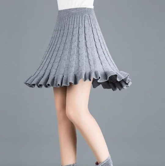 Damen Wellenmuster Midi-Rock aus Strick Shop Nory