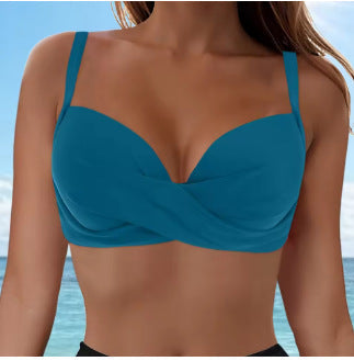 Damen Elegantes Bikinioberteil mit Wickeldesign