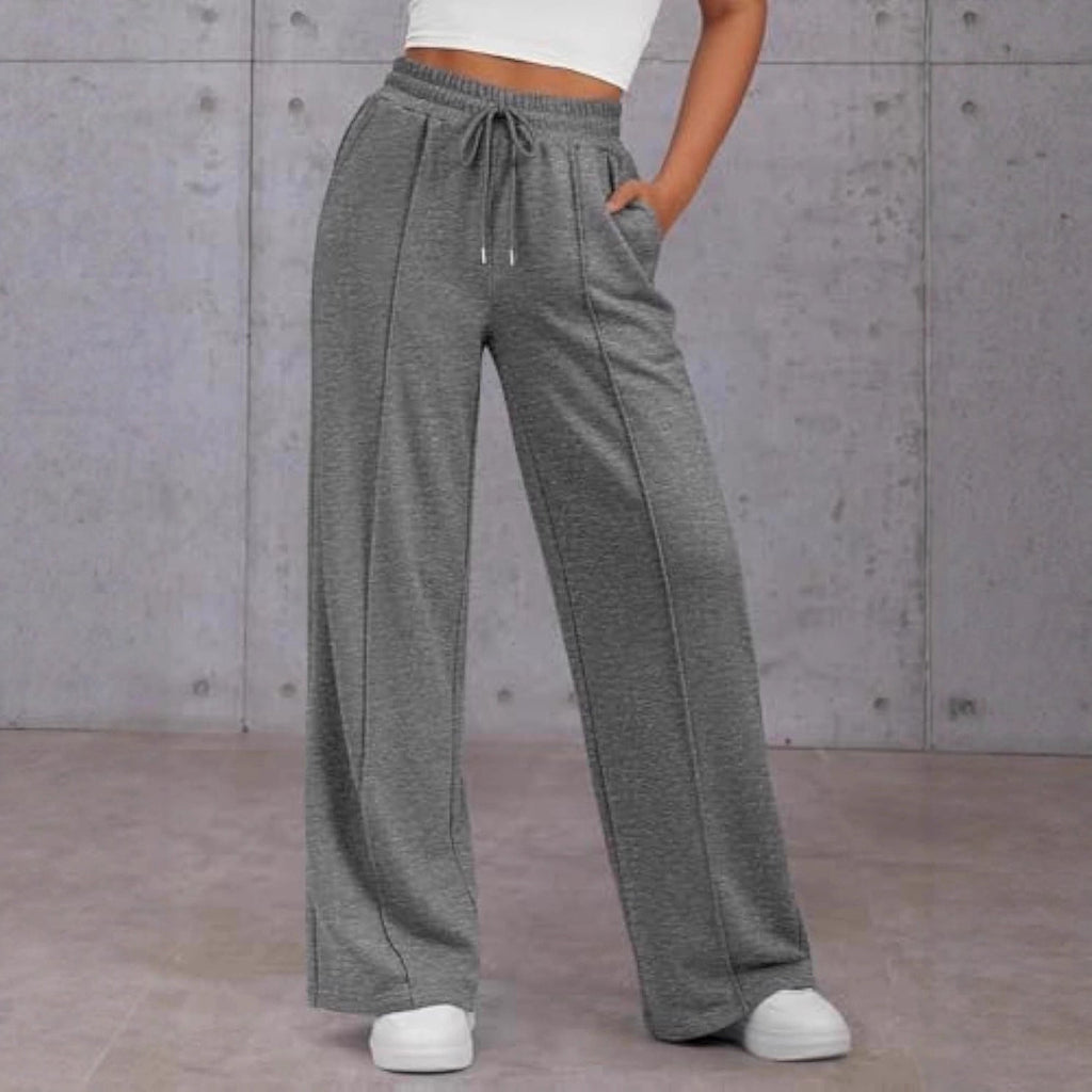 Damen Komfortable Weite Sweatpants mit elastischem Bund und praktischen Taschen
