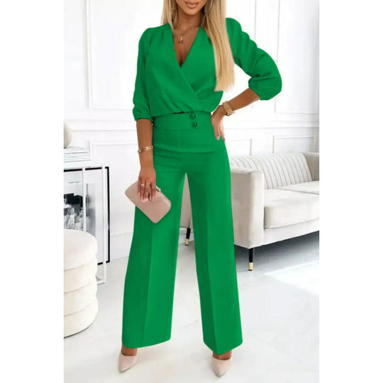 Damen elegantes Jumpsuit mit weiten Beinen