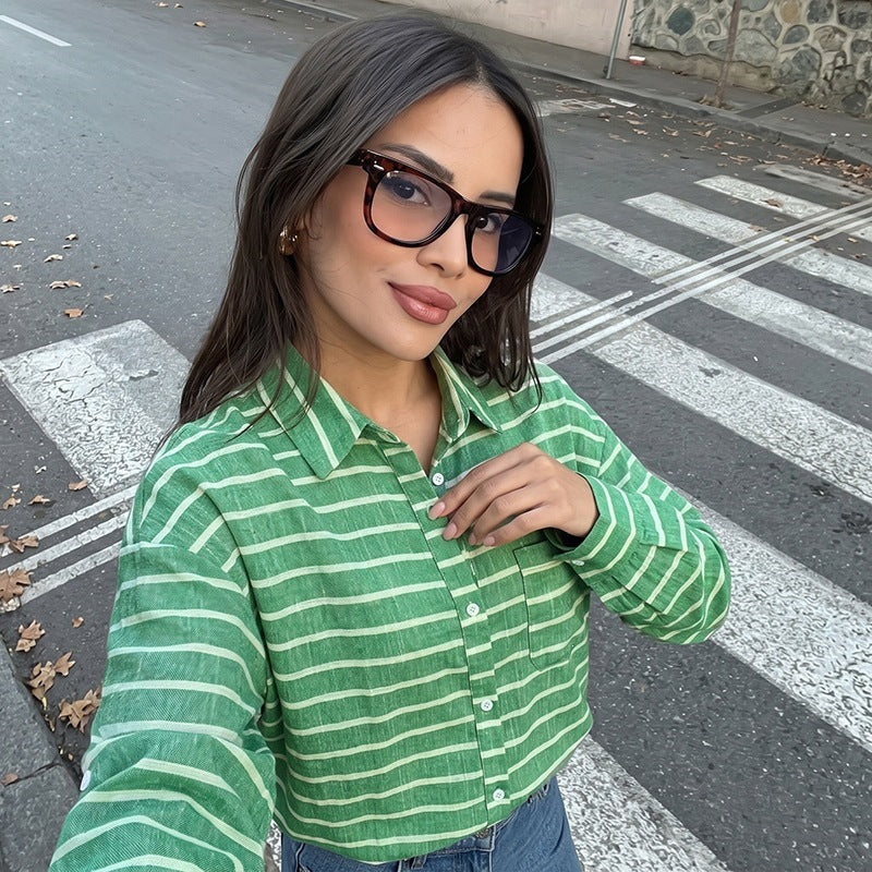 Damen Lässige Streifenbluse Shop Nory