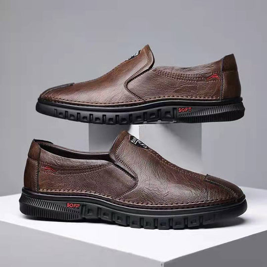Herren Elegante Leder Slipper mit rutschfester Sohle und weichem Innenfutter