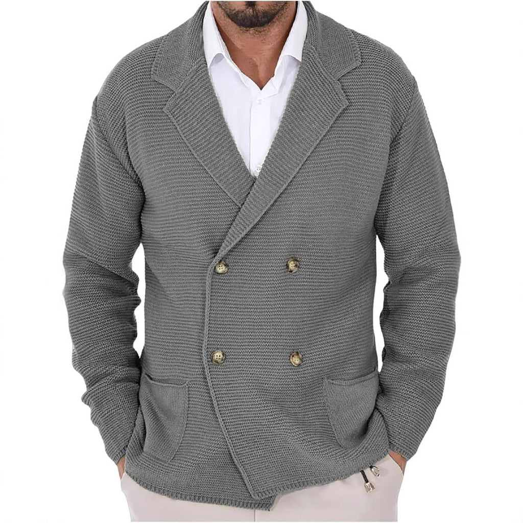Herren Strickjacke mit doppelter Knopfleiste und modernen Taschen