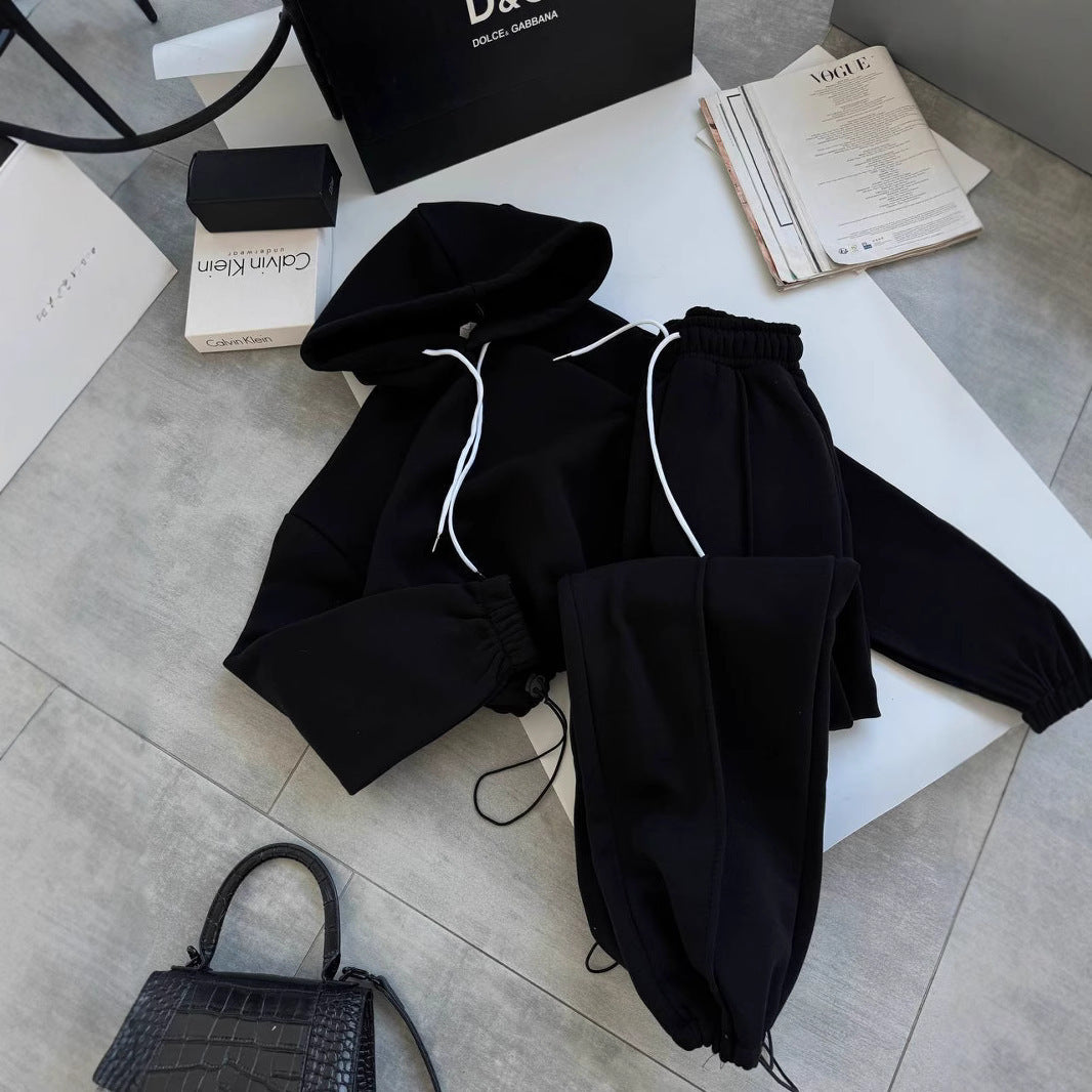 Damen Oversize-Hoodie und Jogginghose Set mit weichem Innenfutter, verstellbarer Kordel und hochgezogenem Bund Shop Nory