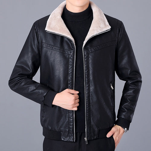 Herren Kunstlederjacke mit Teddyfutter Shop Nory 1787738674