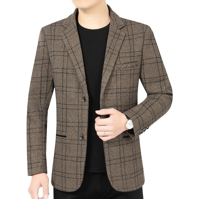 Herren Elegantes Karomuster-Sakko mit leichtem Stretch und Notch-Revers Shop Nory