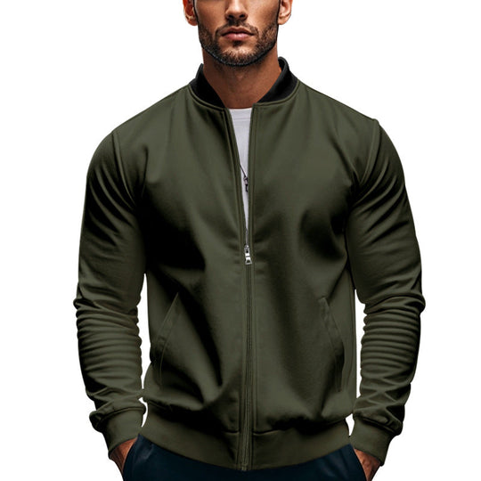 Herren sportliche Jacke mit hohem Kragen und seitlichen Eingrifftaschen