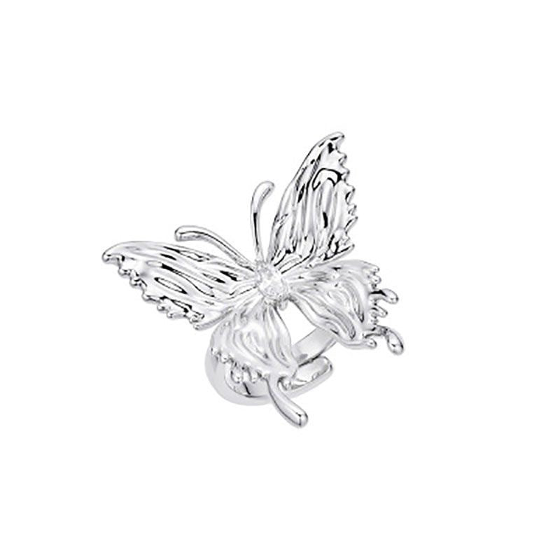 Damen Ring mit kunstvollem Schmetterlingsdesign und funkelnden Kristallakzenten Shop Nory