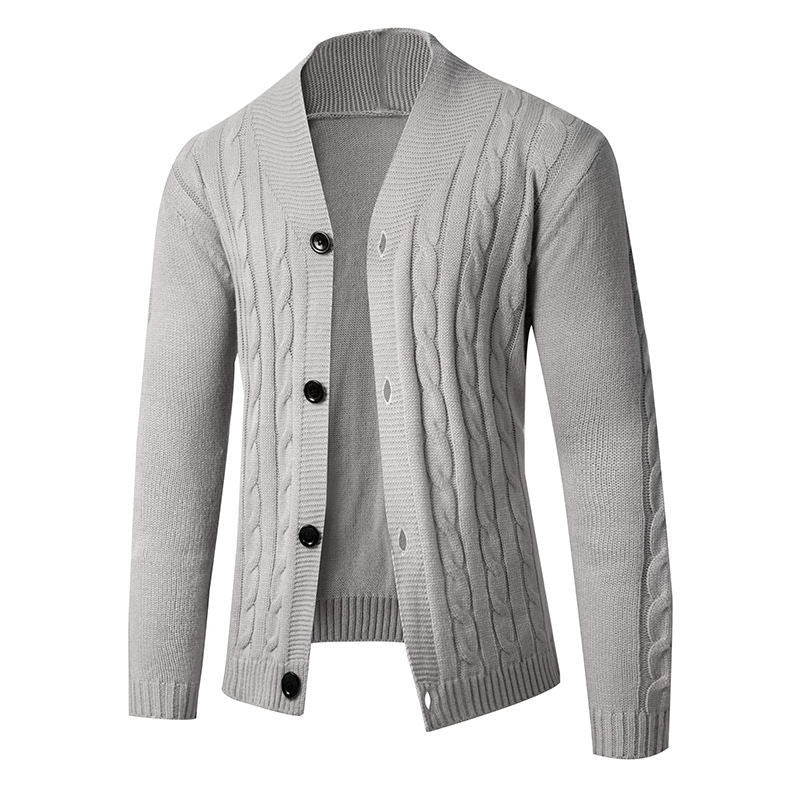 Herren Strickcardigan mit Schalkragen, Zopfmuster und Knopfleiste Shop Nory